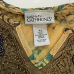 Catherines Yellow Floral Beaded Sequins 3/4 Sleeve Top Size 4X Photo 7