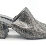 Jeffrey Campbell  Petra Block Heel Jelly Slide Black Glitter Sandal Womens Size 7 Photo 6