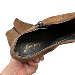 Free People  Loveland Ankle Boot Size 39 US 9 Brown Suede Snake Embossed Boho Photo 8