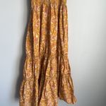 OPT Daphne Smocked Midi Dress Small Orange Photo 8