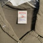True Religion Womens Small Olive Green Pearl Snap Long Sleeve Top Western Cowgir Photo 1
