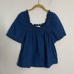 Madewell  Heart Print Boxy Oversize Square Neck Blouse Small Photo 2