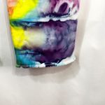 Crown & Ivy  Sz 16 Capri Jeans Handmade Tie Dye Denim Yellow Purple Raw Hem 1478 Photo 12