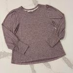 Kiki Long Puff Sleeve Pullover Crewneck Sweater Women's Medium Heathered Purple Photo 0