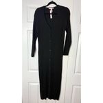 Victoria's Secret Victoria’s Secret Black Ribbed Knit Button Front Long Cardigan Sweater Dress XL Photo 6