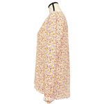 Lucky Brand  Floral Pink and Orange Flowy Smocked Blouse, Size Medium Photo 3