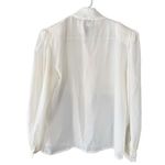 Jordan Petite Vintage White Lace Trim Button Front Blouse Long Sleeve Romantic C Size 8 Photo 6