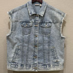 LOGO By Lori Goldstein  Light Wash Blue Denim Vest Sleeveless 8 Photo 0