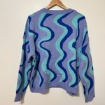 Altar'd State Altar’d State Waves Abstract Sweater Size Medium Blue Purple Funky Retro Cowgirl Photo 4