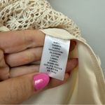 London Times  Sleeveless Crochet Fringe Tank Midi Dress Natural 20W Plus Size Photo 5