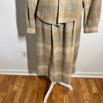 The Villager Suite Women 10 Tan Woven Plaid Jacket And Knee Skirt Vintage Career Photo 3
