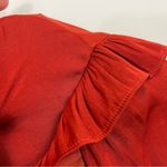 Scotch & Soda  Flutter Long Sleeve Burnt Orange Rust Blouse Size Small Photo 3