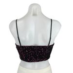 Pull & Bear  Black Pink Sequin Sparkly Sleeveless Cami Tank Crop Top Size S Photo 2