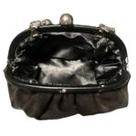 Elegant Black and Silver Clutch with Silver Beaded Handle Photo 2