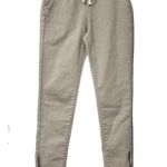 easel  small tan drawstring skinny pants with zipper on leg 10" rise 26.5" inseam Photo 0