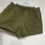 Quince  Olive Green Linen Shorts Small Women Photo 1