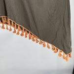 Umgee  S Boho Olive Tunic mini dress Embroidery fringe tassels coverup oversized Photo 4