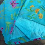 Vintage David Warren Bright Floral Wrap Dress ~ Size 6 💚🍄 Blue Photo 8