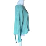 Lucky Brand Cotton Knit Sweater Lace Up Back Turquoise Womens Size Small Photo 2
