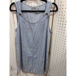 MISSLOOK Blue White Stripe Pinafore Dress Button Detail Pockets Size M Size M Photo 1