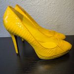 Ralph Lauren Lauren  Yellow Snakeskin Leather Stiletto Heel Kailee Pumps‎ 8.5 B Photo 4