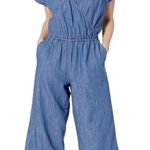 J. Crew Mercantile Chambray Denim Wrap Jumpsuit Size M Elastic Waist Pockets Blue Size M Photo 1