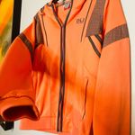 DLJ Sportswear Fluorescent Orange Zip Up Hooded Two Pocket Track Jacket Size L Size L Photo 6
