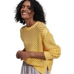 Varley Hains Pineapple Knit Crewneck Sweater in Sunlight Yellow Size Small Photo 1