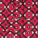 Roper Shirt Womens Medium Red White Geometric Floral Cowgirl Western Colorful Photo 5