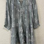 Holding Horses Anthropologie  Tiered Dress XS Gray Floral Boho Romantic Photo 0