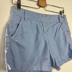 J.Crew Women's Blue Flat Front Button Pocket Chino Shorts #3559 Photo 1