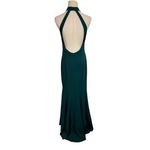 BHLDN Lennox Halter Open-Back Side-Slit Stretch Crepe Gown in Dark Emerald Photo 8