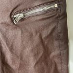 Akira Faux Leather Pleather Biker Moto Pants Stretch Skinny Brown Coated Small Photo 3