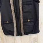 BCBGMAXAZRIA *Chic BCBGMAXARIA Women's XS Black Zip-Up Jacket Gold Trim Trendy Cropped Photo 11