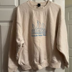Wild Fable  Crewneck Sweatshirt Cream Embroidered Photo 0