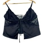 Abercrombie & Fitch Sleepwear Black Lace Sheer Bow Tie Camisole Top Women Size L Photo 0