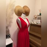 Lulus  Women's Red Heavenly Hues Magenta Maxi Dress Size Small V Neck Sleeveless Photo 4