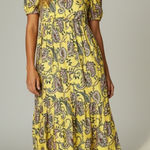 ZARA Floral Romantic Cottage Puff Sleeve MIDI Dress Small Summer Vacation Photo 0