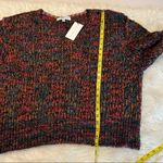 NEW Chelsea & Theodore open knit sweater v neck earth tones Women’s Size Medium Photo 8