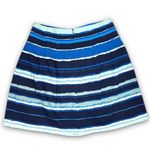 Calvin Klein Linen Blend A-line Knee Length Skirt Pleated Blue Striped Size 16 Photo 3