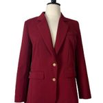 PRETTYGARDEN New Blazer 2 Button Pockets Notch Lapel Cranberry Red Women’s XL Photo 2
