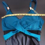 Blooming Jelly  Teal and Black One-Piece Swimsuit with Ruched Sides NWT Size XL Photo 9