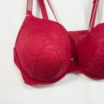 Torrid  42DDD Bra XO Plunge Push Up Diamante Red Lace Rhinestone‎ Plunge 393 Photo 8
