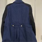 Banana Republic Women's Navy and Black Double-Breasted Coat  Large Fall Cozy Photo 2