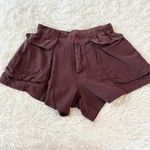 Free People  Mauve Linen Blend Cargo Mini Shorts | Utility Boho | Size M Photo 11