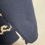 Vintage Cardigan Sweater Navy Blue Women Size Large Floral Eclectic Retro 90s Photo 10