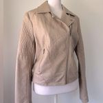 BB Dakota NWT Jack by Hazelnut Cream Faux Leather Full Zip Quilted Jacket Photo 1