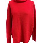 Chelsea & Theodore Red Ribbed Mock Neck Sweater Oversized Stretch Classic Size XL Photo 0