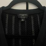 Talbots Women Cardigan Petite Small Black Pima Cotton Pointelle Knit Button Up Photo 5