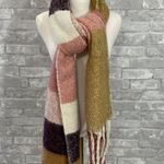 Cost Plus World Market Textured Acrylic Fringe Scarf Pink Photo 0